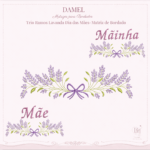 Trio Ramos Lavanda Dia das Mães - Matriz de Bordado