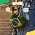 Matriz de Bordado Chaveiro Coração Brasil - Imagem 2