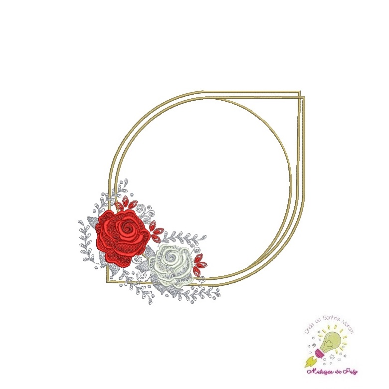 1EA413E-MOLDURA ROSAS MP 12X12CM MATRIZ DE BORDADO - OSMMP MOLDURA ROSAS - Image 1