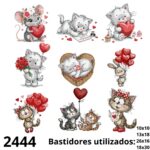 Matrizes de bordado kit dia dos namorados bichinhos românticos