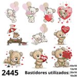 Matrizes de bordado pacote DIA DOS NAMORADOS URSINHOS