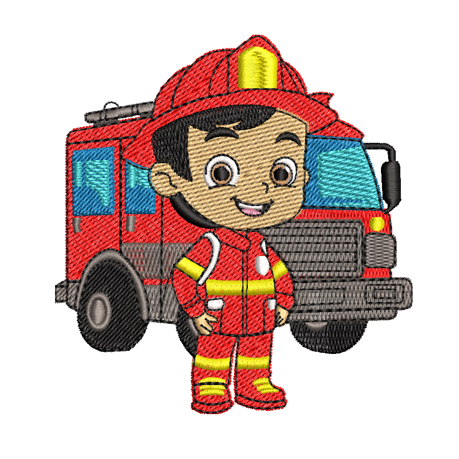 BOMBEIRO MENINO Matriz de Bordado Bombeiro Mirim Bombeirinho - Image 1