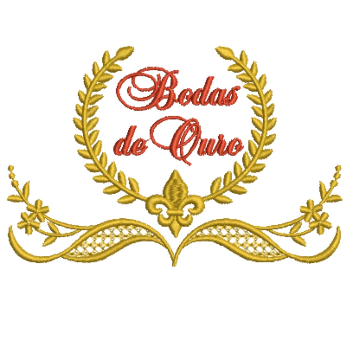 DIVIDIDO EM 4 PARTES Matriz De Bordado Bodas De Ouro CΓ³d 01447 - Image 1