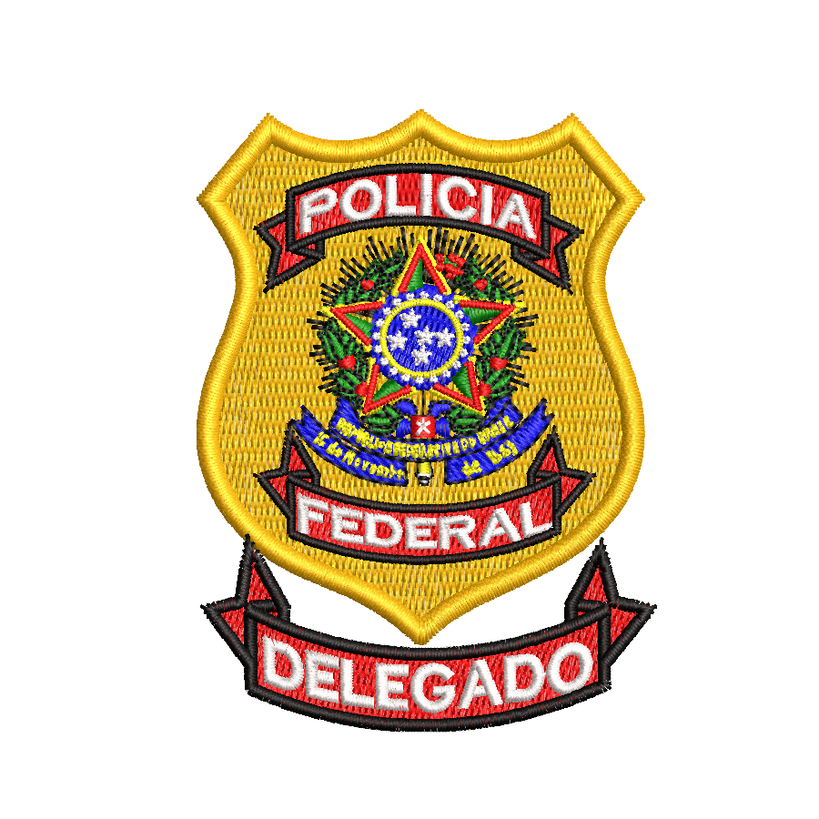 POLICIA FEDERAL PF Matriz de Bordado BrasΓ£o Policia Federal Delegado - Image 1