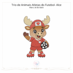 Trio de Animais Atletas do Futebol - Matriz de Bordado (Pontos Leves) - Image 2