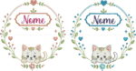Matriz de Bordado Moldura Delicada Gatinhos