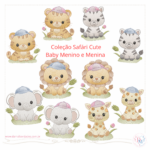 Coleção Safári Cute Baby Menino e Menina (Pontos Leves)