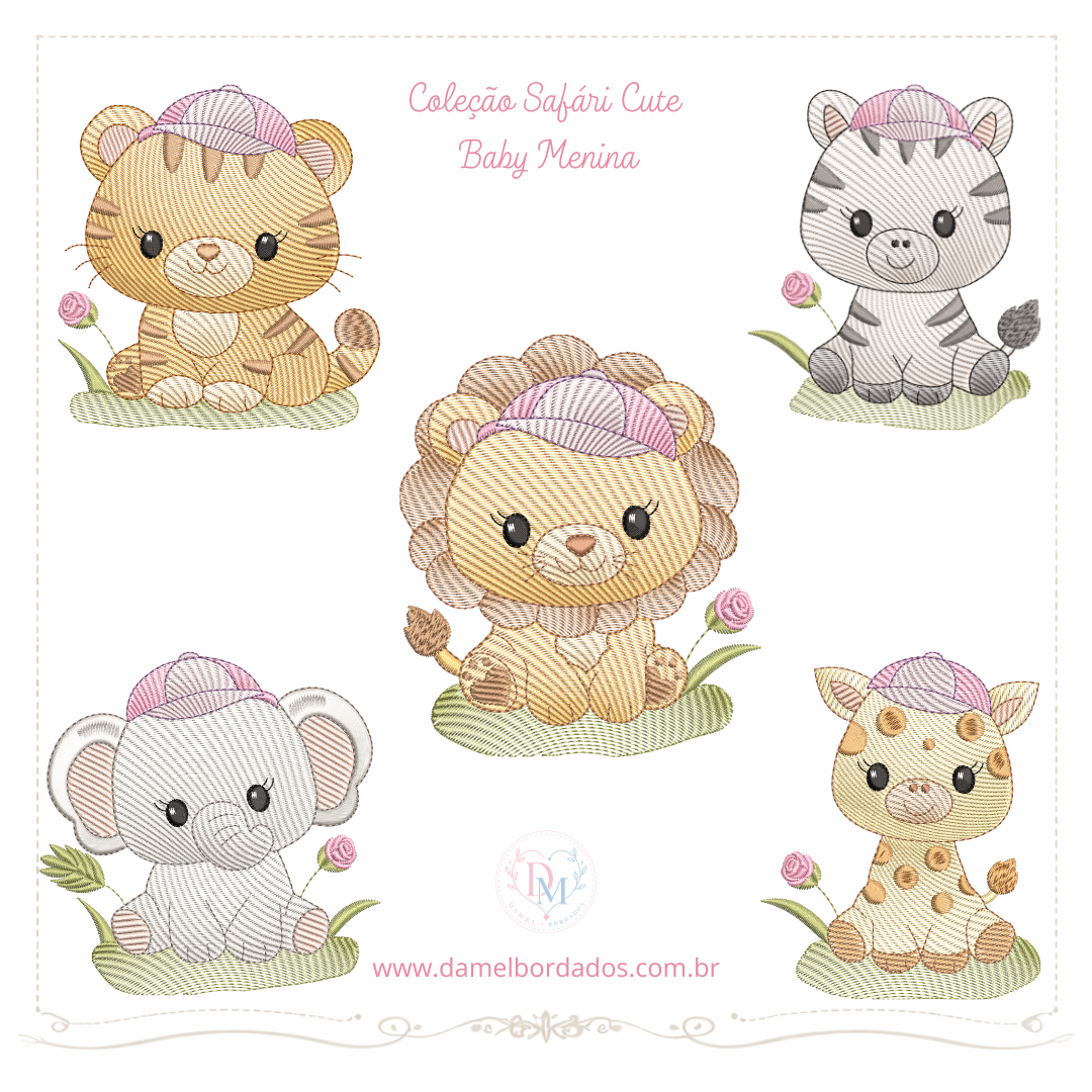 safari cute baby menina Coleção de Matrizes Safári Cute Baby Menina (Pontos Leves) - Image 1