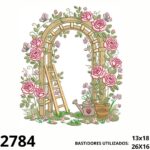 Matriz de bordado Garden jardim de rosas