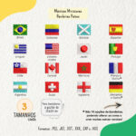 Matrizes de Bordado Bandeiras Países em Miniatura