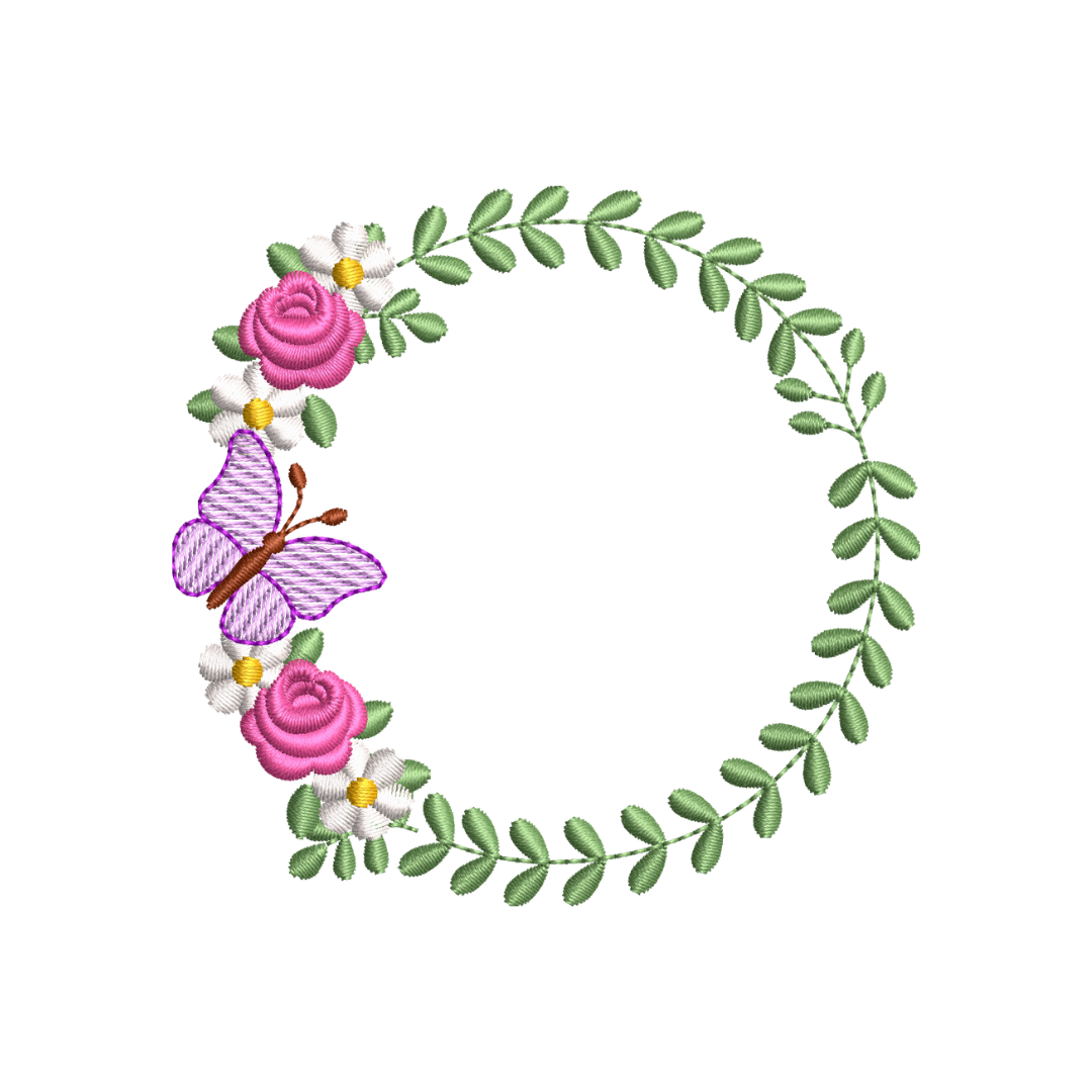 2 Matrizes de Bordados Moldura Flores - Imagem 1