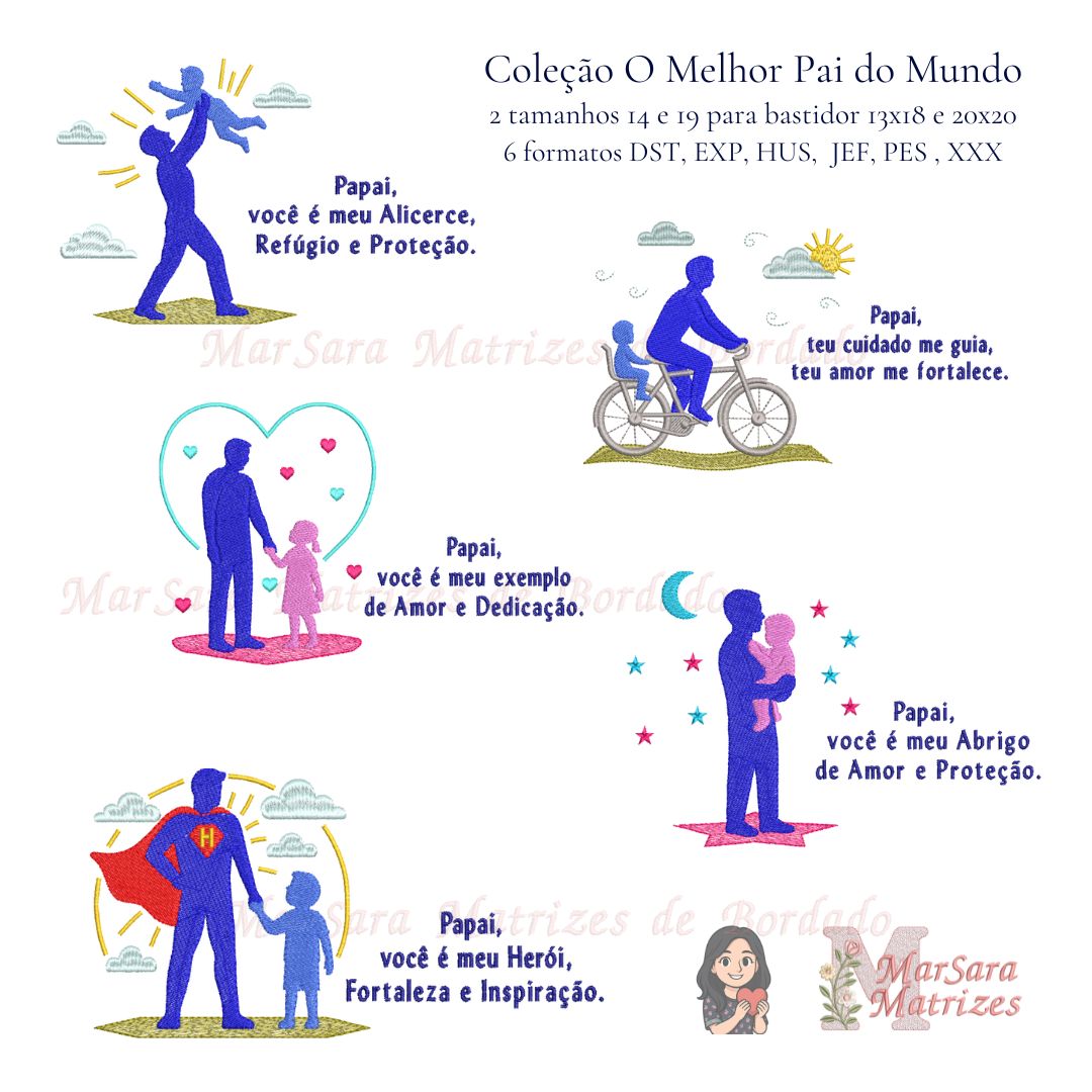 Coleção O melhor pai do mundo Matrizes de Bordado - Coleção Molduras Florais (cópia) - Imagem 1