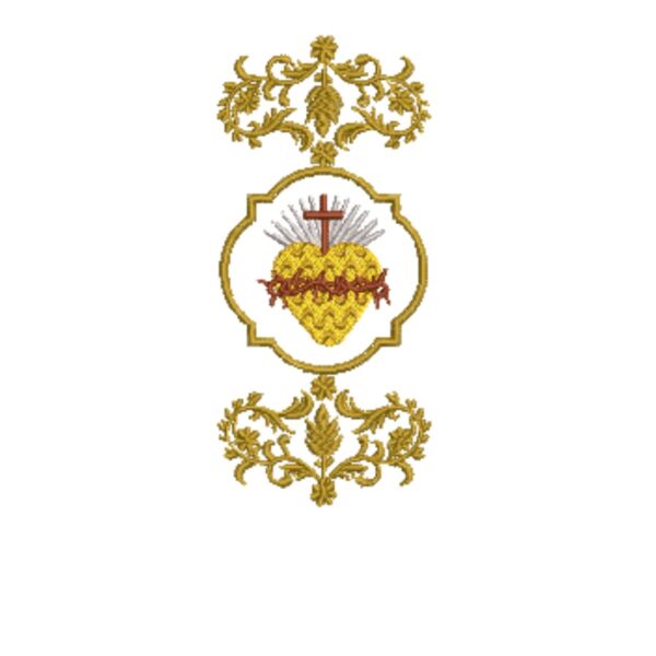 Matriz De Bordado Arabesco Coração Imaculado Cód 01492