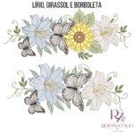 LÍRIO, GIRASSOL e BORBOLETA - Imagem 3
