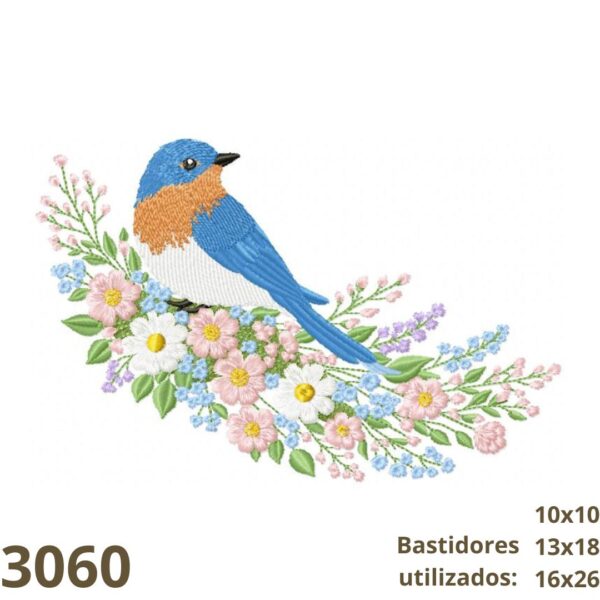 matriz passarinho com flores