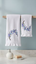 Matriz de bordado galho floral azul - Imagem 2