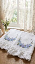 Matriz de bordado guirlanda de flores Hortênsias - Imagem 6