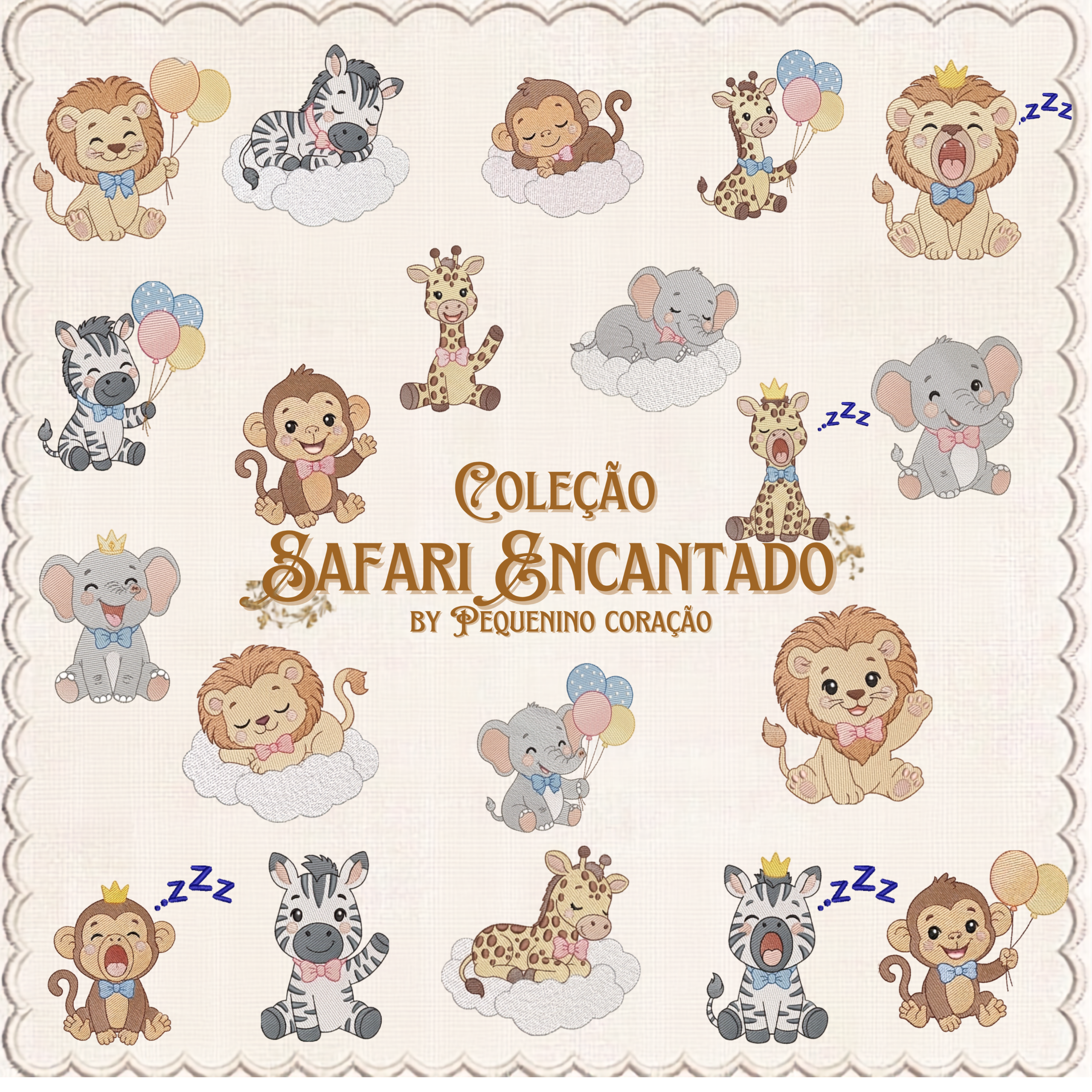 pequenino (5) Matrizes de Bordado - Coleção Safari Encantado - Imagem 1