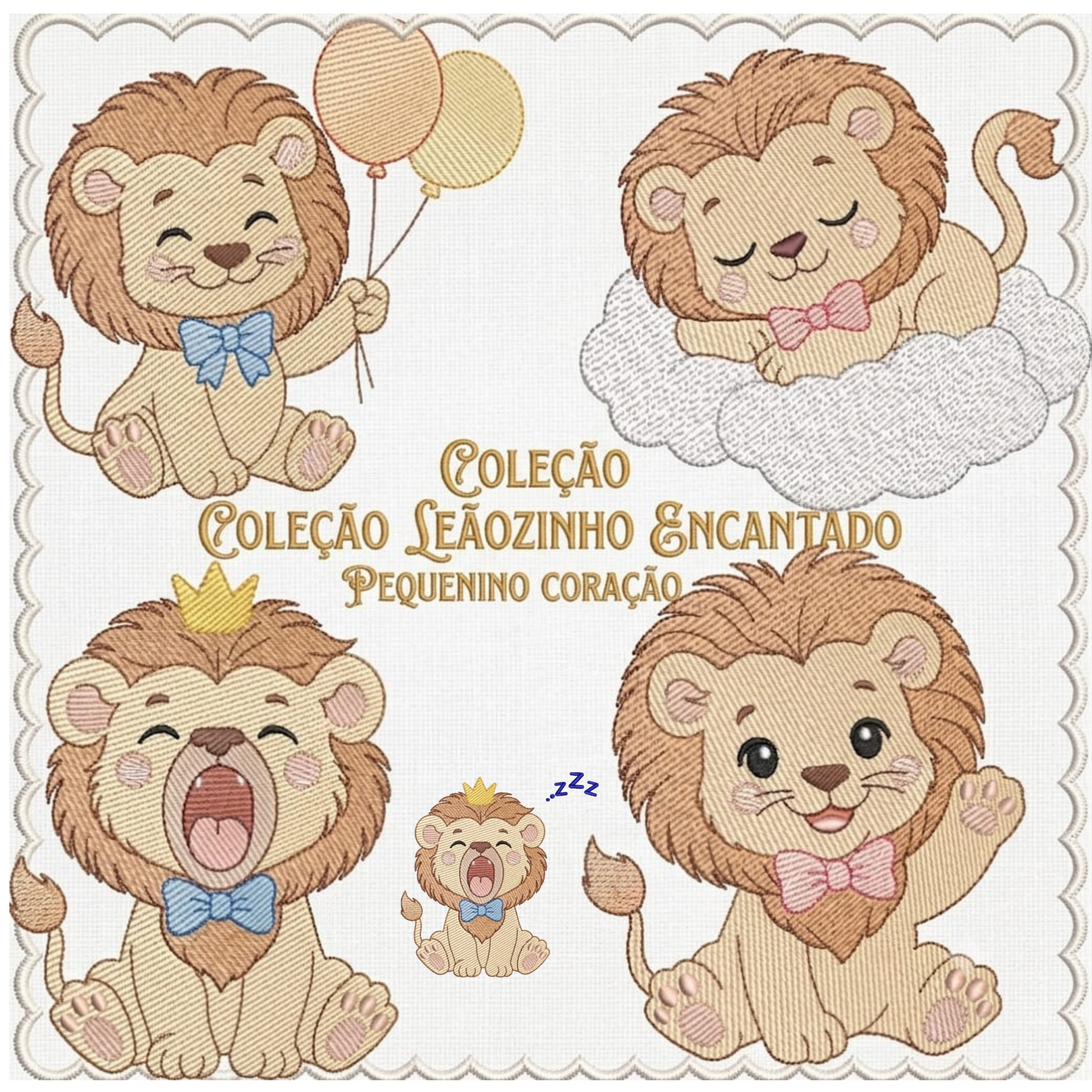 pequenino (8) Matrizes de Bordado - Coleção Leãozinho Encantado - Imagem 1