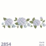 Matriz de bordado Barrado de flores Hortênsias