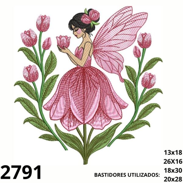 Matriz de bordado Fada Tulipa