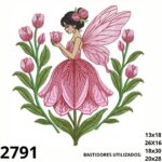 Matriz de bordado Fada Tulipa