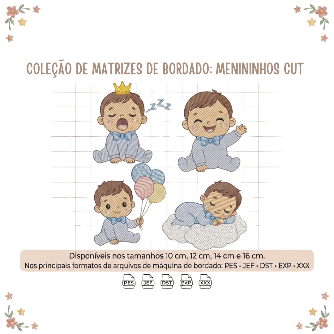 DADINHO (2) Matriz de Bordado Menininho Cut - Imagem 1