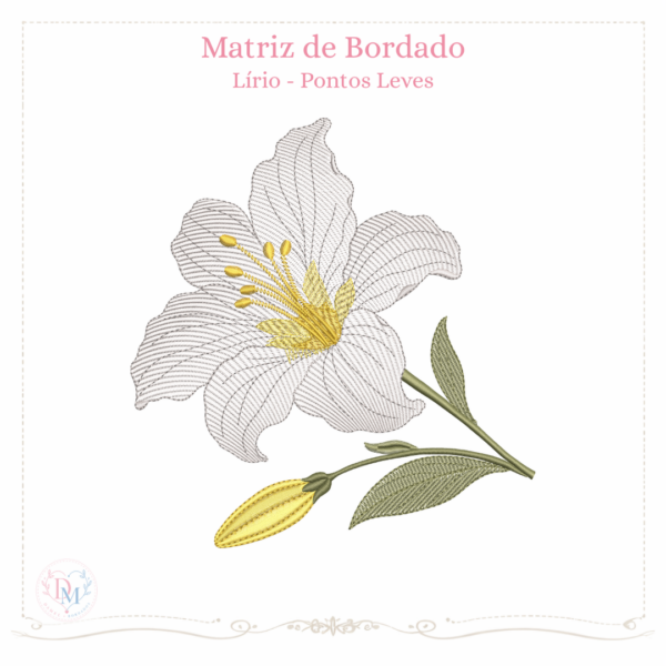 Matriz de Bordado Lírio (Pontos Leves)