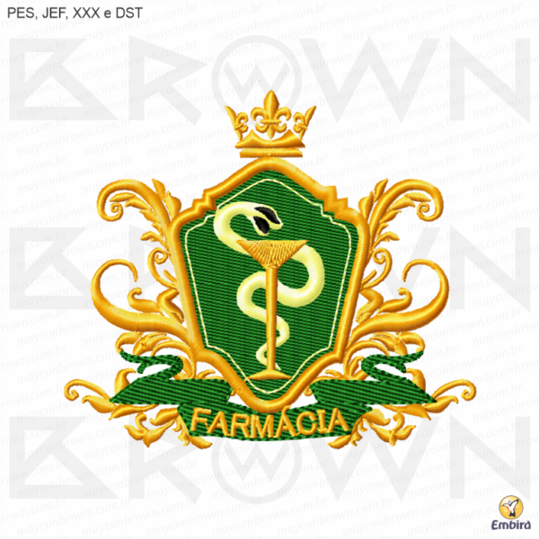 Matriz de bordado Brasão Farmácia